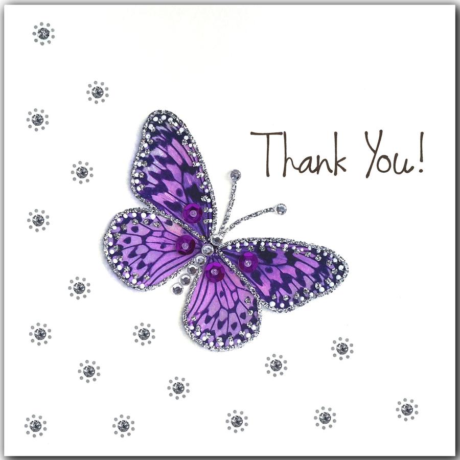 Jaab Cards - Purple Butterfly Thank You