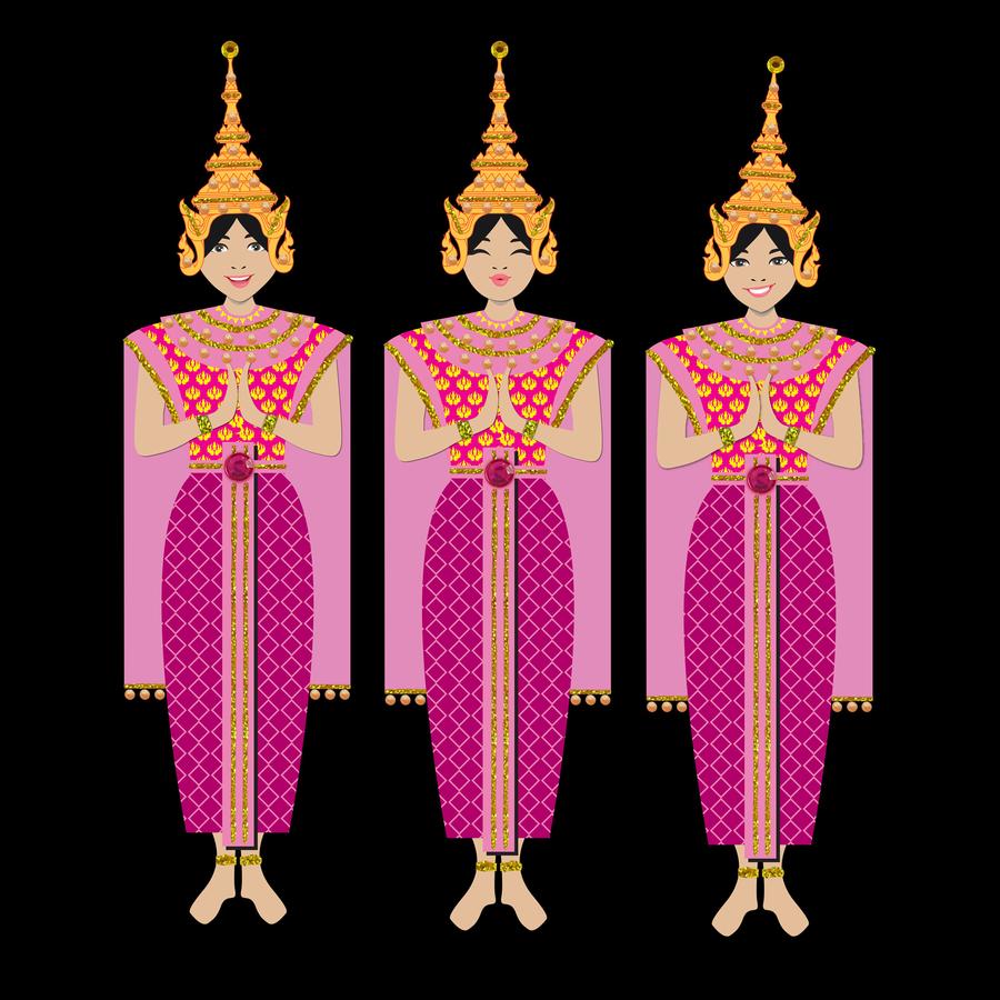 Jaab Cards - Thai Dancers (Pack of 5)