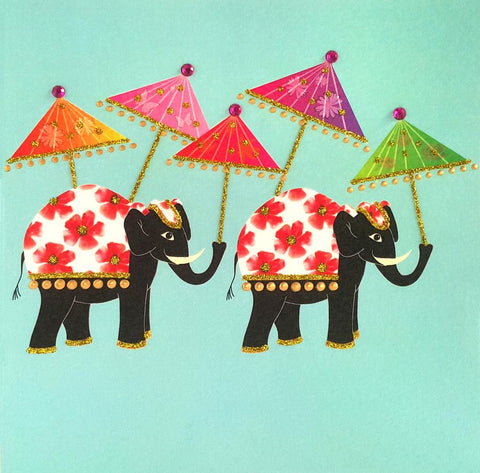 Jaab Cards - Elephant with Parasols (Pack of 5)
