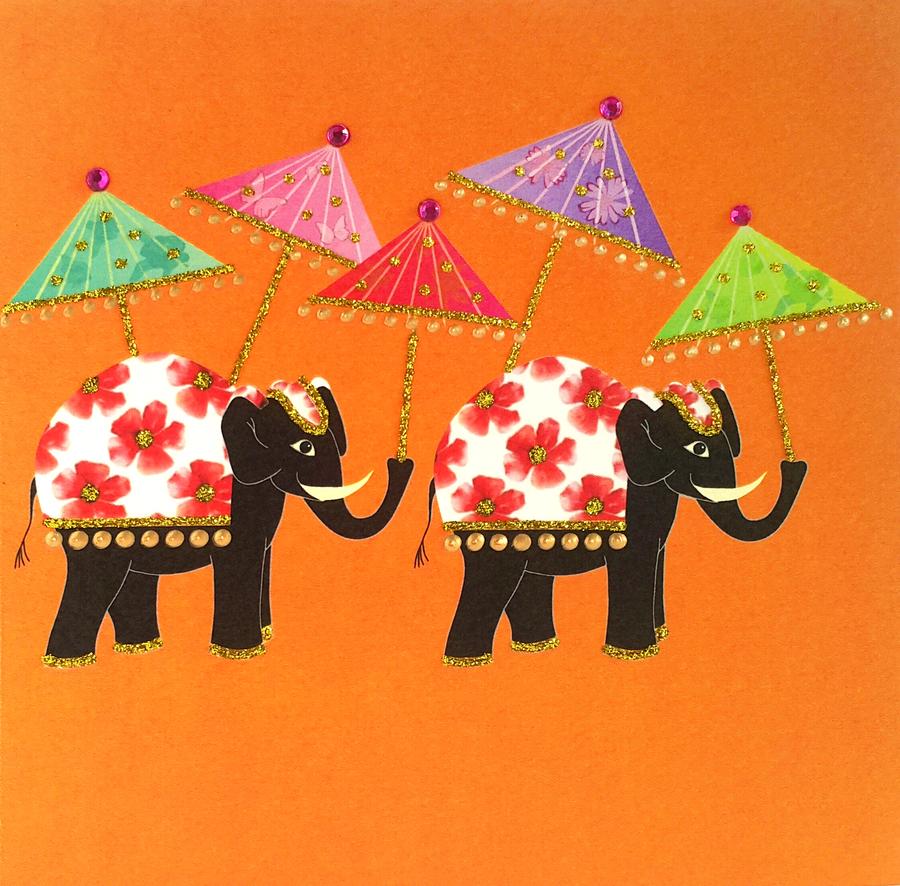 Jaab Cards - Elephant with Parasols (Pack of 5)