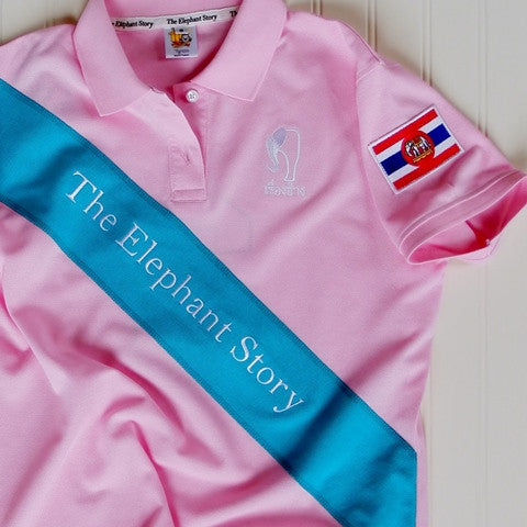 Youth - Pink/Green Sash Elephant Polo Jersey