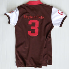 The Elephant Story Brown and Red Elephant Polo Jersey (Children's Sizes)