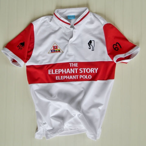 Red & White Elephant Polo Jersey