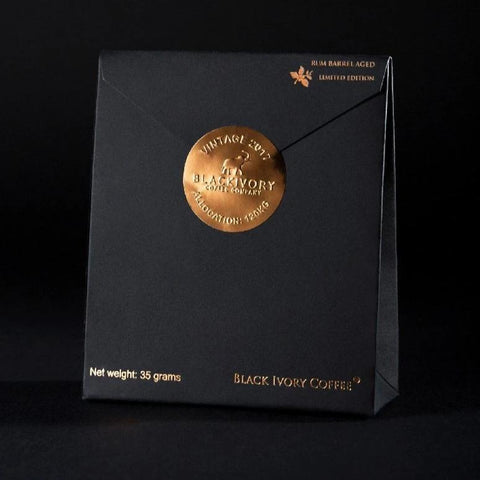 Rum Barrel Aged Black Ivory Coffee: Single Package