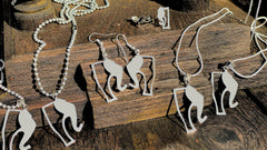 Sterling Silver Elephant Story Logo Charm Earrings
