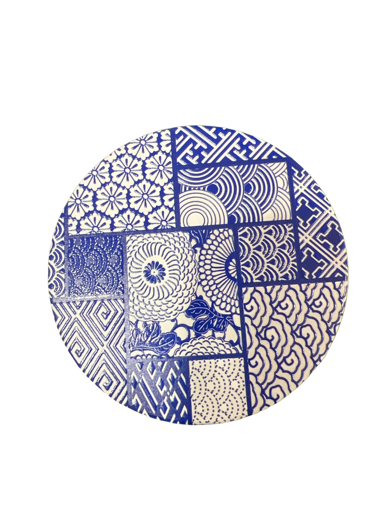Blue/White "Circles" Absorbent Coaster