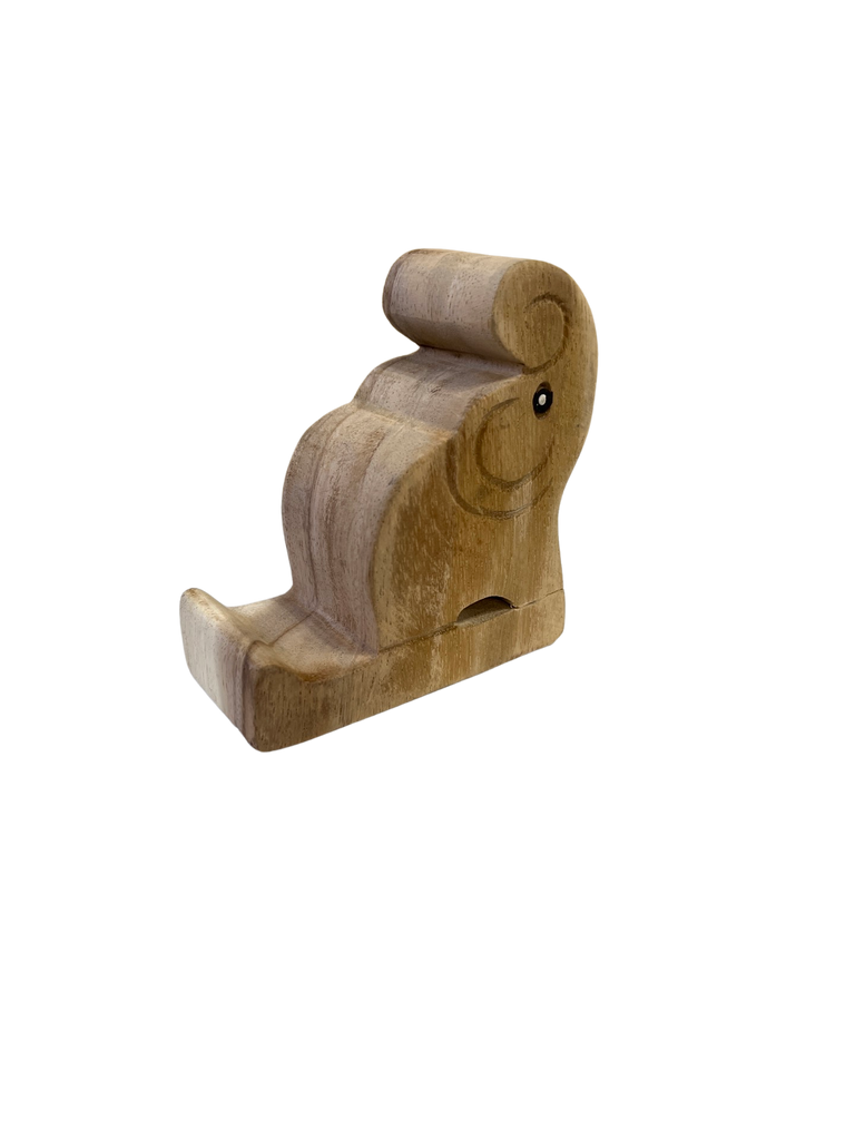 Wooden Elephant Phone Holder