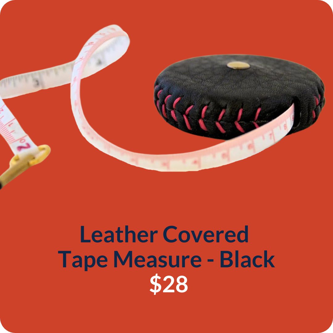 Leather Covered Tape Measure - Black