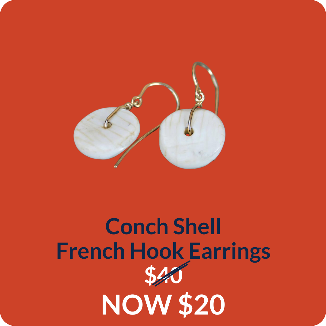 Conch Shell French Hook Earrings