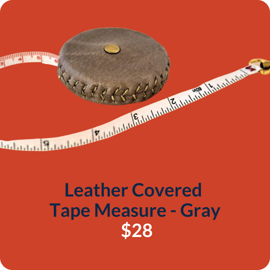 Leather Covered Tape Measure - Grey