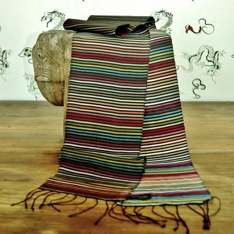 Carol Cassidy Cambodian Silk Mini Rainbow Scarf - Skinny Stripe