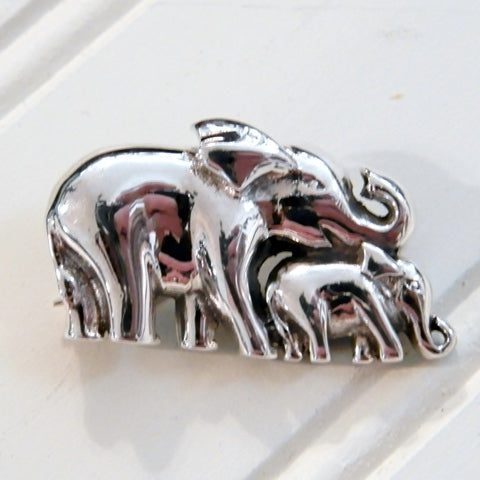 Mother and Baby Elephant Broach