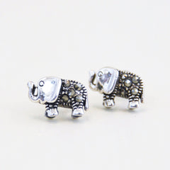 Rhinestone Elephant Stud Earrings