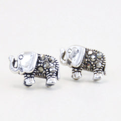Rhinestone Elephant Stud Earrings