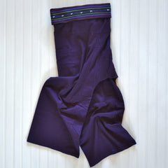 Cotton Fisherman Pants with Cumberbun Pleat Waist - Plum (One Size Fits All)
