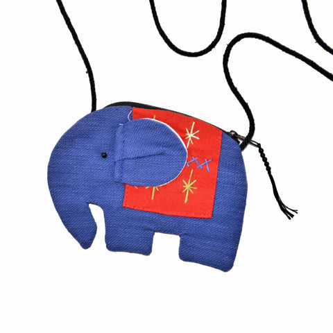 Elephant Shaped Mini Sling Bag (Blue & Red)