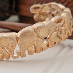 Gold Plate Elephant Cuff Bracelet