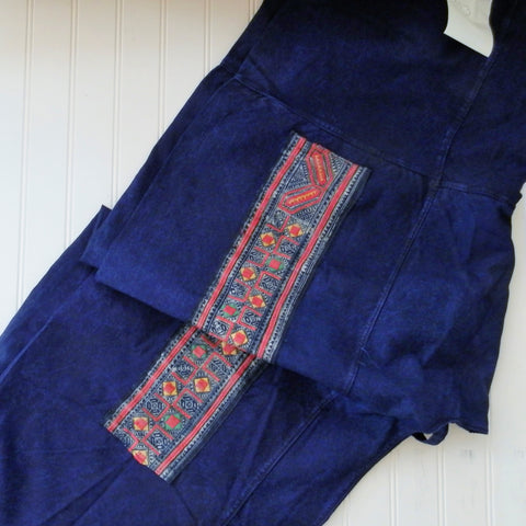 Fisherman Pants with Vintage Hill Tribe Fabric Patch (One Size Fits All)