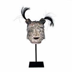 Antique Burmese Puppet Head on Stand