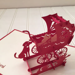 Pop-up Baby Carriage Card