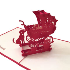 Pop-up Baby Carriage Card