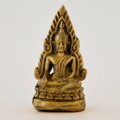 Bronze Buddha Sitting in Front of Fan