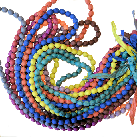 Silk Covered Bead Necklace