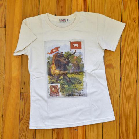 Cotton Siam Tee Shirt - Elephant Stamp