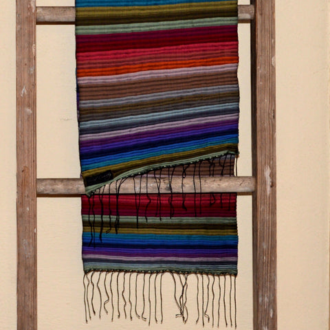 Carol Cassidy Cambodian Silk Rainbow Pleated Scarf