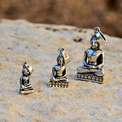 Sterling Silver Buddha Pendant - Medium (.98in/25mm)