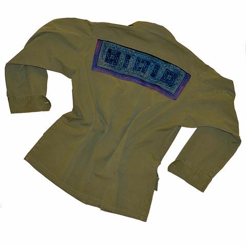 Vietnam Era Jungle Fatigue Jackets with Vintage Hmong Fabric (Medium/Regular)