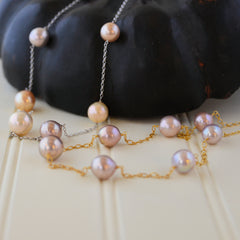Baroque Pearls on Chain Necklace (18 inch)