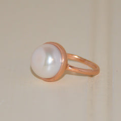 Rose Gold Baroque Freshwater Pearl Ring