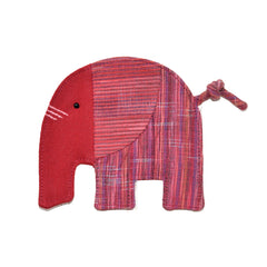 Cotton Elephant Coaster - Dark Red