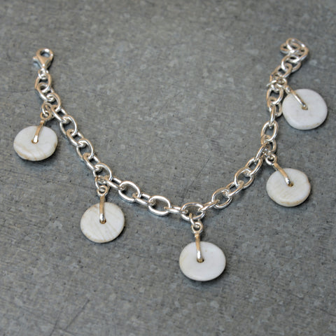 5 Conch Shell Charm Bracelet with Claw Clasp