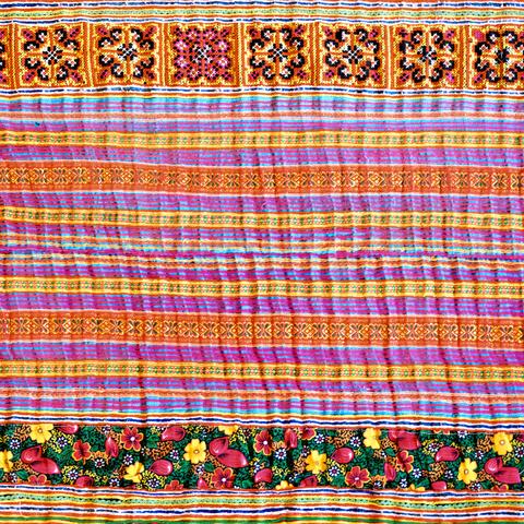 Vintage Hmong Hill Blanket (60" x 28")