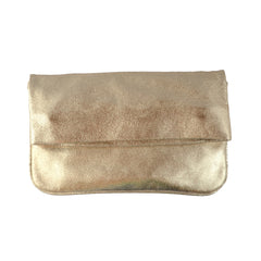 Olivia Dar Suede with Gold Metallic Bianca Clutch