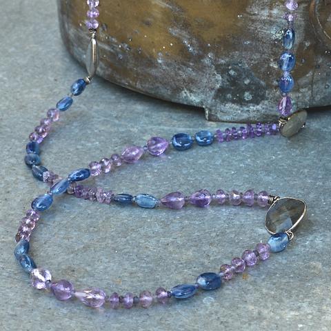 Amethyst, Tanzanite & Kyanite Necklace