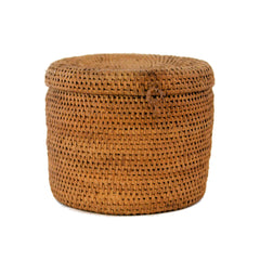 Antique Rattan Basket with Lid