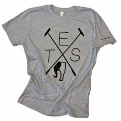Heather Gray with Black Print