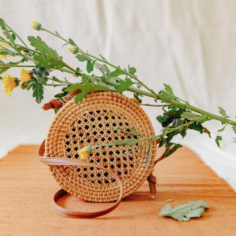 Vietnamese Sedge Handbag - Large Round