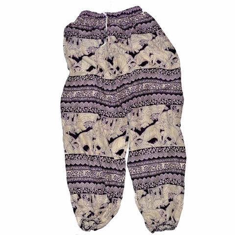 Elephant Print Pants - Purple