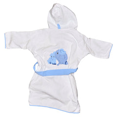 Two Elephant Terrycloth Bathrobe - Blue