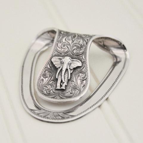 Clint Orms Money Clip - San Jac-1805 with Silver Elephant