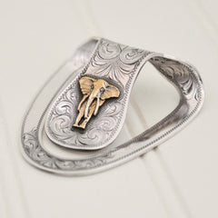Clint Orms Money Clip - San Jac-1812 with Gold Elephant