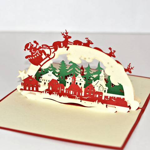 Christmas Village - Vietnamese Handmade Pop-up Card