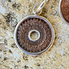 Thai Copper Coin Hoop Earrings