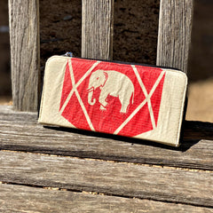 Elephant Cement Woman's Wallet with Zipper Closure
