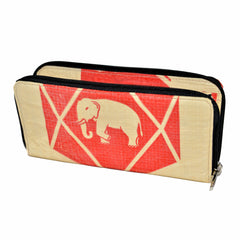 Elephant Cement Woman's Wallet with Zipper Closure