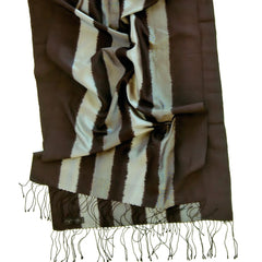 Carol Cassidy Black and Silver Rib Vertical Ikat Shawl